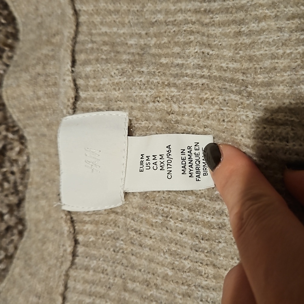 H&M Rhinestone-bow Rib-knit Cardigan Size M - Picture 4 of 5